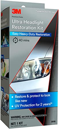 3M 39195 Ultra Headlight Restoration Kit, Easy Heavy-Duty Restoration