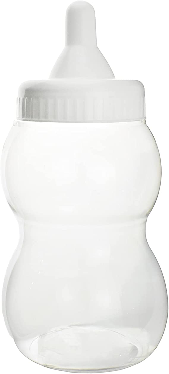 13" Jumbo Milk Bottle Coin Bank Baby Shower Favors (White)