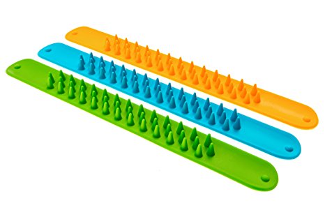 Spiky Sensory Slap Bands (Set of 3) Fidget Toy Bracelet for Children and Adults - BPA/Phthalate/Latex-Free