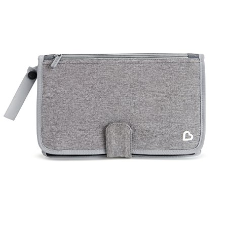 Munchkin Portable Diaper Changing Kit with Changing Pad and Wipes Case, Grey