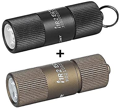 OLIGHT I1R 2 Eos 150 Lumens Tiny Rechargeable Keychain Light with Built-in Battery(Black & Desert Tan)