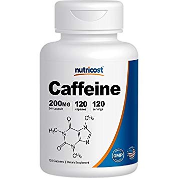 Nutricost Caffeine Pills 200mg, 120 Caps by Nutricost