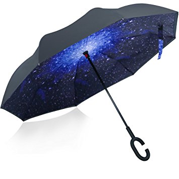 Inverted Umbrella, Opret The Best Reverse Windproof Umbrella Inside Out Umbrella with C-shaped Hands Free Handle For Women and Men