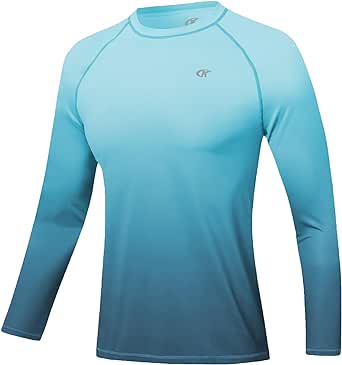 Men's Long Sleeve Swim Shirts Rash Guard Shirts UPF 50  Sun Protection Quick Dry T-Shirt Athletic Workout Running Tops Shirts