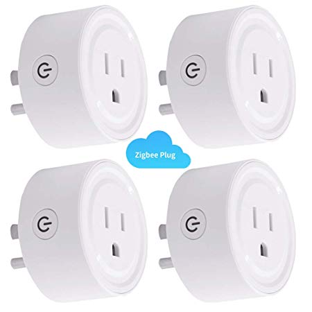 [4PC] Zigbee Smart Plug Outlet Compatible With Alexa, Echo, SmartThings Hub, alexa outlet,Smart switches Remote Control Your Home Appliances from Anywhere,alexa accessories