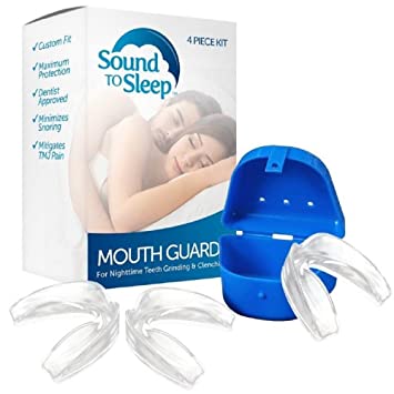 Mouth Guard - Night Guards for Teeth Grinding - Dental Guard - Eliminates Bruxism, TMJ & Clenching - Includes 3 Custom Fit Guards, Fitting Instructions & Anti-Bacterial Case