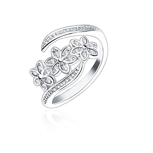 Orris Princess of Ocean Mermaid Sterling Silver Blue Crystal Adjustable Free Size Open Ring
