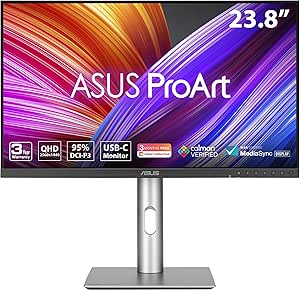 ASUS ProArt Display 24” (23.8 inch viewable) 1440P Professional Monitor (PA24ACRV) – IPS, QHD (2560 x 1440),Pre-Calibrated, 95% DCI-P3, ΔE &lt; 2, Calman Verified, USB-C PD 96W, HDR400, 3 yr Warranty