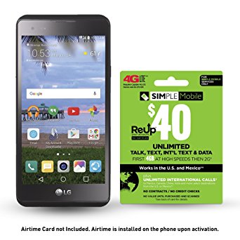 Simple Mobile LG X Style 4G LTE Prepaid Smartphone with Free $40 Airtime Bundle