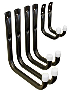 Shepherd Hardware 8088E Heavy Duty Steel Garage Storage / Utility Hooks, 6 Pack