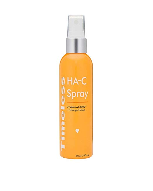 TIMELESS HA SPRAY: HYALURONIC ACID, MATRIXYL 3000 All-in-One Moisturizing Anti-aging Refreshing Spray with 4 oz / 120 ml (Orange)