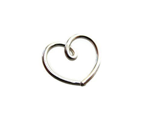 Nickel Free Silver Daith Heart Ring Earring for Very Sensitive Ear 18Gauge Single One Piece