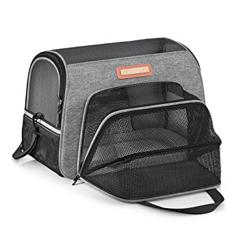 Pet Carrier Airline Approved Premium Under Seat for Dogs and Cats - Soft Sided Portable Airplane Travel Tote Bag Backpack with 2 Fleece Pads and Storage Case