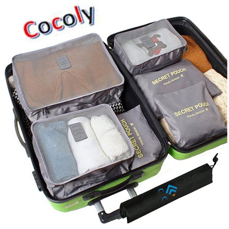 Cocoly 7pcs travel Organizers Packing Cubes Luggage Organizers Compression Pouches