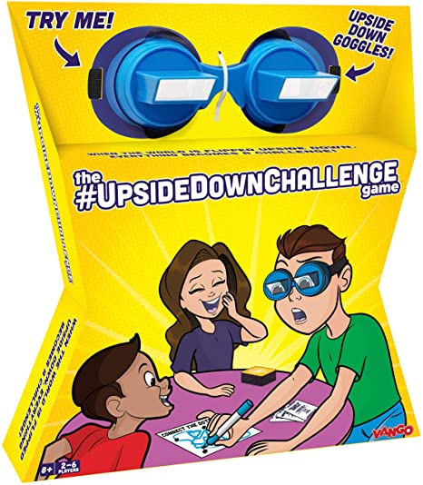 The UpsideDownChallenge Game for Kids & Family - Complete Fun Challenges with Upside Down Goggles - Hilarious Game for Game Night and Parties - Ages 8