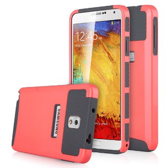 Note 3 Case Galaxy Note 3 Case - ULAK 2in1 Hybrid Rubber Matte Slim Hard Case Cover for Samsung Galaxy Note 3 III N9000 Coral PinkGray