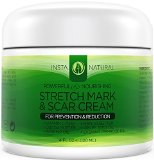 Stretch Mark Cream - For Stretch Mark Removal and Prevention - Moisturizing Body Cream Treatment - Fades Marks and Scars - For Pregnant Women After Birth and Men - Natural and Organic - InstaNatural - 4 OZ