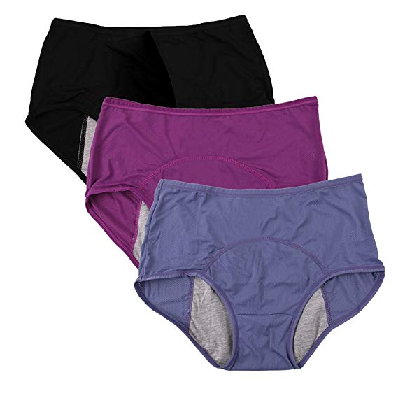 YOYI FASHION Women Mesh Holes Breathable Leakproof Period Panties Mulit Pack US Size XXS-4XL/11