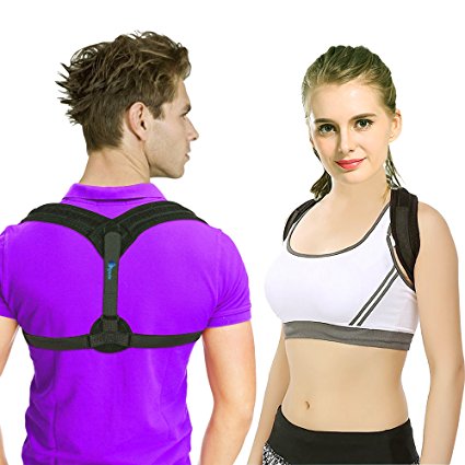 Posture Corrector Thoracic Back Support Brace-Clavicle & Mueller Back Brace-Medical Traction Device To Improve Bad Posture , Shoulder Alignment, Upper Back Pain Relief for Men and Women (black)