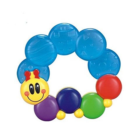 Advanced Play Baby soft water filled sensory rattle ring toy plus infant teether soother for teething babies
