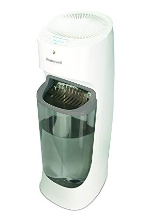 Honeywell HEV615WC Top-Fill Cool Moisture Tower Humidifier, White, with Slim Design, Variable Output Control, Auto Shut-Off, Cool Invisible Moisture