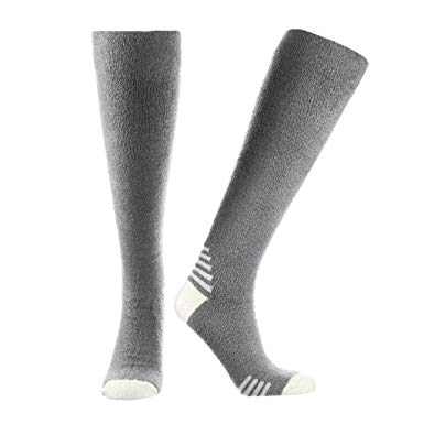 Doctor's Choice Men's Sleeping Socks, Light Cozy Compression Sock, 8-15 mmHg, with Soft, Warm, Fuzzy Features