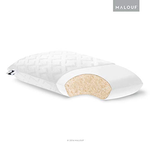 MALOUF Z Shredded Latex Pillow with Rayon from Bamboo Cover - Resilient and Comfortable - Hypoallergenic - Queen