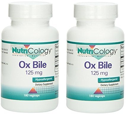 Ox Bile 125 mg 180 Capsules (2 Bottles)
