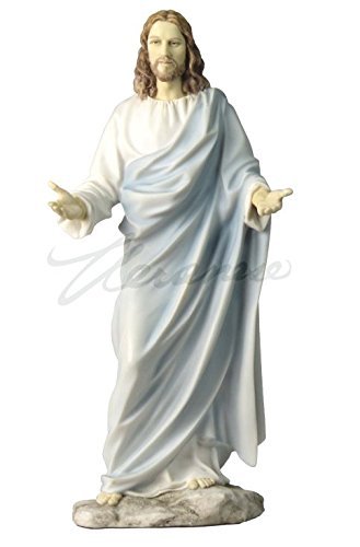 JESUS CHRIST BLESSING STATUE Real Bronze Powder Cast Statue Sculpture 12" (Color)