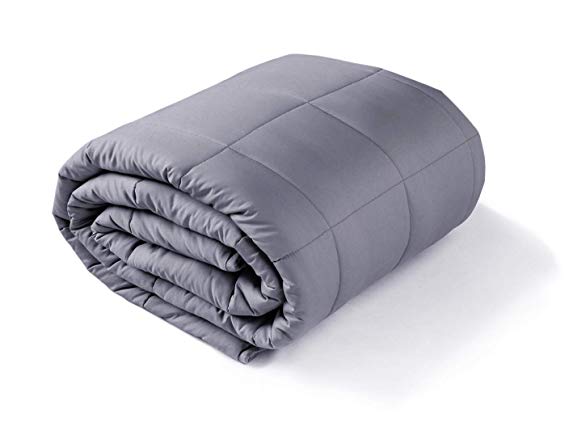 Deeto Weighted Blanket (48"x78",20 lbs,Twin Size) | Adult Heavy Blanket | New Idea of Sleep | Feeling of Being Hugged | Providing Calm and Comforting Sleep | Grey