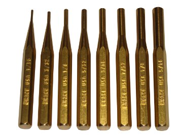 Grace USA - Gun Care Brass Pin Punch Set - PS8 - Gunsmithing - Brass Punches - 8 piece - Gunsmith Tools & Accessories