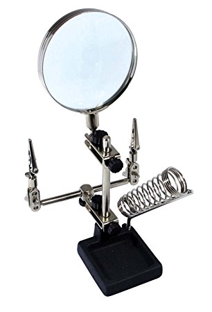 SE MZ1015 Magnifier - Helping Hand with Soldering Station, 2x, 3.5in.