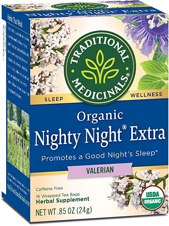 Traditional Medicinals, Organic Nighty Night Tea, Valerian, 16 Wrapped Tea Bags, .85 oz (24 g) - 2pc