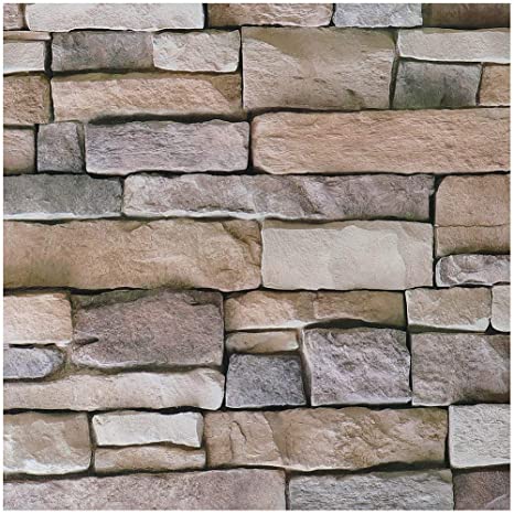 Livelynine 3D Brick Wallpaper Peel and Stick Backsplash for Kitchen Wall Decorations Airstone Wall Paper Decorations Stone Veneer Brick Wall Panels Adhesive Vinyl Roll 17.7x78.8 Inch