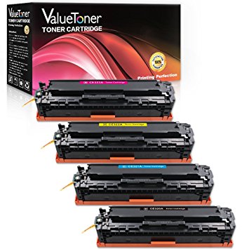 ValueToner Compatible Toner Cartridge Replacement for HP 128A (4 Pack) CE320A CE321A CE322A CE323A for HP Color LaserJet CP1525nw, CP1525n, CM1415fn, CM1415fnw,CP1526nw, Printer (1B/1C/1Y/1M)