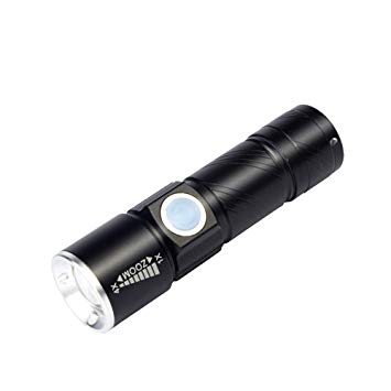 Mini Rechargeable Flashlight Adjustable Waterproof Ultra Bright Led Flashlight USB Charge Portable Torch Light for Household Camping Hiking 1pc Black