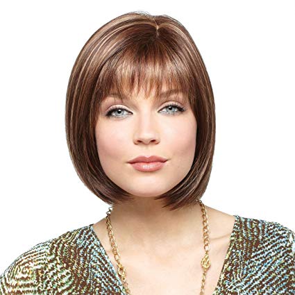 2PC Bundle:  Erika Monofilament Wig by Amore Collection and Revlon Wig Lift Comb (Color Selected: Ginger Brown)