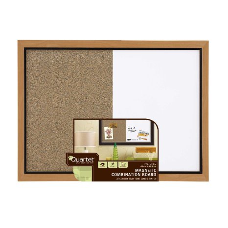 Quartet Home Decor Combination Board, 17 x 23 Inches, Dry-Erase/Cork, Two-tone Frame, Oak (HDC1723BM)