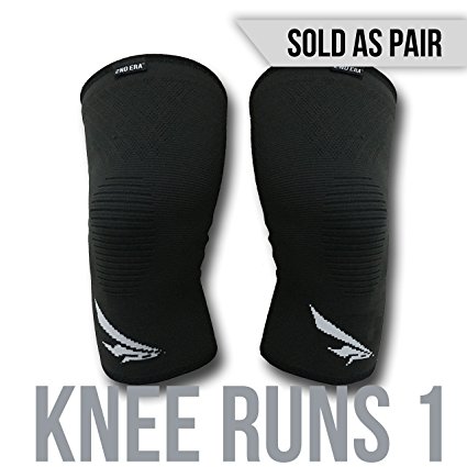 2nd Era Knee Runs 1 - Best Compression Knee Support Sleeves Brace Wraps - For Professional Elite Athletes: Running, Jogging, Bodybuilding, and Weight Lifting (Sold as Pair)