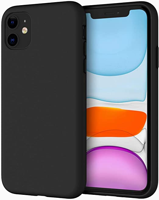JETech Silicone Case for Apple iPhone 11 (2019) 6.1-Inch, Silky-Soft Touch Full-Body Protective Case, Shockproof Cover with Microfiber Lining (Black)