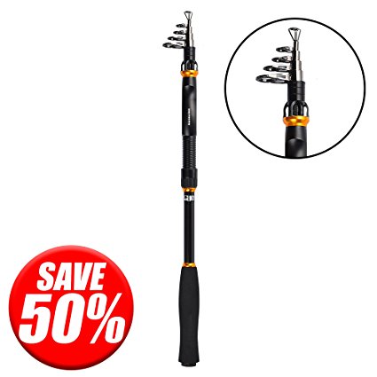 KastKing BlackHawk Telescopic Fishing Rods - Travel Spinning Fishing Rods for Freshwater and Saltwater - ICAST Award Winning Manufacturer