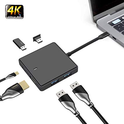 USB C Hub,NiaoChao 6-in-1 Type C Adapter with 4K USB C to HDMI, USB PD Charging Port, 4 USB 3.0 Ports, for MacBook Pro, ChromeBook, XPS,Nintendo Switch， Galaxy and Other USB C Devices.