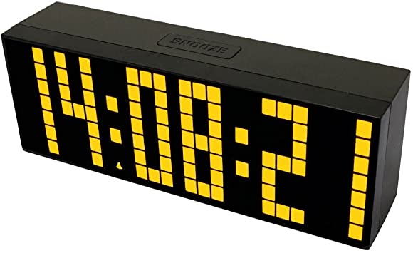 Moireouce Digital Large Big Jumbo LED Snooze Wall Desk Alarm Clock with Thermometer Calendar Indoor Clock