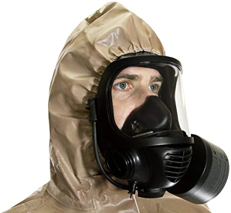 MIRA SAFETY Hazmat Suit Disposable Protective Coverall with Respirator-Fit Hood and Elastic Cuff Size (XS)