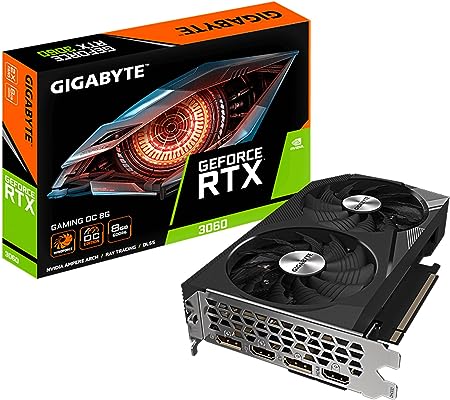 Gigabyte GeForce RTX 3060 Gaming OC 8G (rev. 2.0) Graphics Card, 2X WINDFORCE Fans, 8GB 128-bit GDDR6, GV-N3060GAMING OC-8GD REV2.0 Video Card