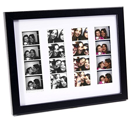 CreativePF [pbw8.5x11bk-w] Photo Booth Frame Holds 4- 2x6 with White Mat to Display, Cherish and Preserve your Wedding Memories