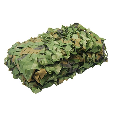NINAT Woodland Camo Netting Camouflage Net For Camping Military Hunting Shooting Sunscreen Nets 3.25x6.5ft,6.5x10ft,5x13ft,10x10ft,6.5x16.4ft,6.5x20ft,6.5x26ft,13x16.5ft,13x20t,20x20ft,20x23ft