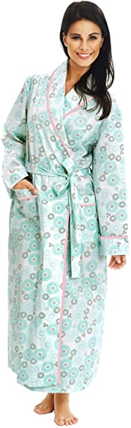 Alexander Del Rossa Women's Lightweight Cotton Robe, Cozy Summer Bathrobe for Her