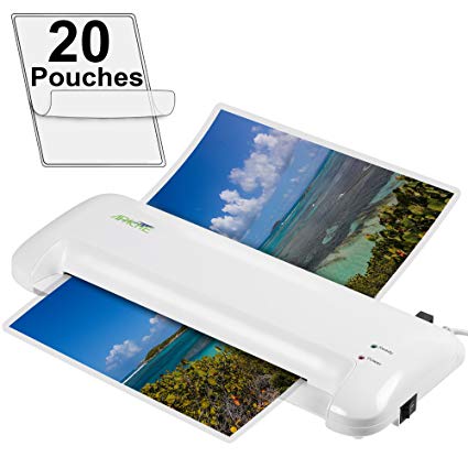 Apache AL9 9" Thermal Laminator and 20 Laminator Pouches (White)