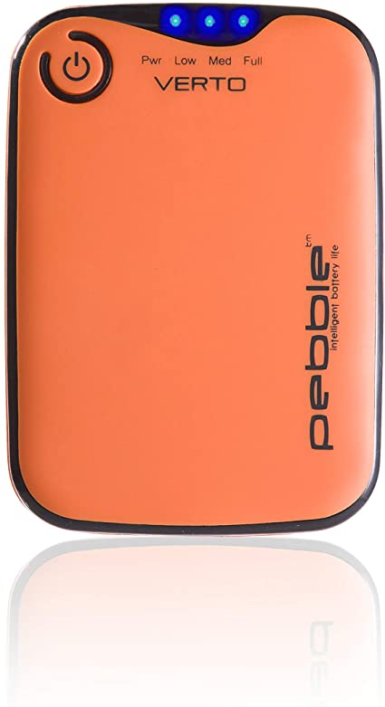 Veho Pebble Verto Power Bank | Portable Powerbank | Smartphone Charger| iPhone Charger | Samsung Charger | Battery Pack, 3,700mAh - Orange (VPP-201-CO)